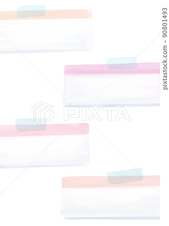 Watercolor sticky note red Ver Watercolor sticky note red Ver 90801493