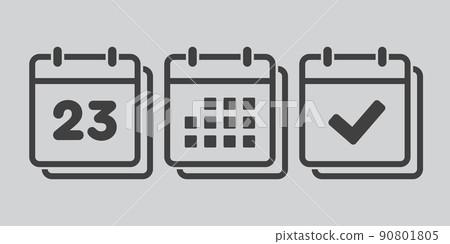 Vector icon page calendar number 23, genda, done 90801805