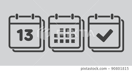 Vector icon page calendar number 13, genda, done 90801815