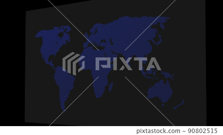3d Pixel world map background. Digital dots in the form global earth. 3d Pixel world map background. Digital dots in the form global earth. 90802515