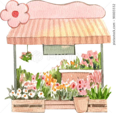 Farmer character in market watercolor icon png Farmer character in market watercolor icon png 90803332