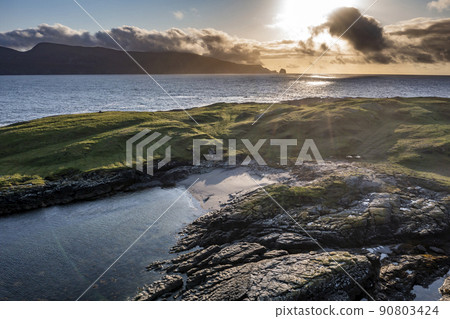 The beautiful Island Inishbarnog at Rossbeg in County Donegal - Ireland. 90803424