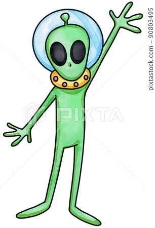 Cosmonaut in space. Astronaut spacecraft rocket in open space watercolor icon png 90803495