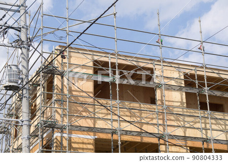 建造場所木房子腳手架 建造場所木房子腳手架 90804333