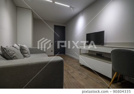 Grey luxury bedroom with elegant and modern details 90804335