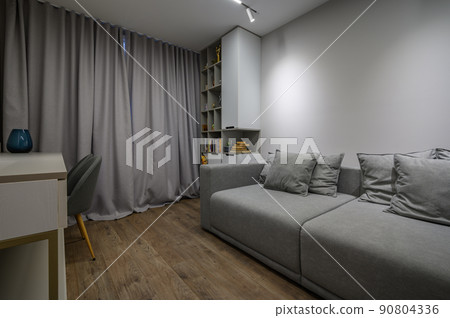 Grey luxury bedroom with elegant and modern details Grey luxury bedroom with elegant and modern details 90804336