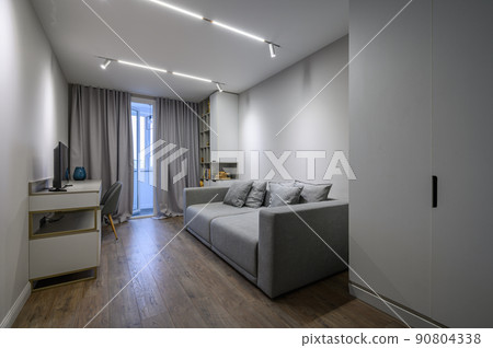 Grey luxury bedroom with elegant and modern details Grey luxury bedroom with elegant and modern details 90804338