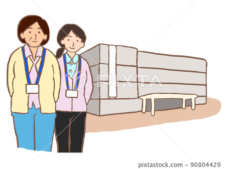 保健中心和公共衛生護士的插圖 90804429