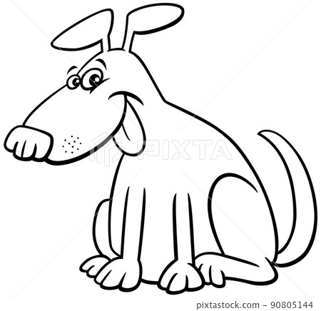 cartoon funny dog animal character coloring book page 90805144