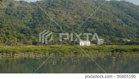 Beautiful landscape with mountain and sea Beautiful landscape with mountain and sea 90805190