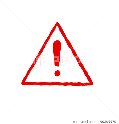 Red Danger sign. Exclamation mark in a triangle. Attention and caution Red Danger sign. Exclamation mark in a triangle. Attention and caution 90805570