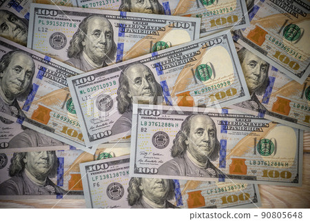 Group of money stack of 100 US dollars banknotes a lot of the background texture top view Group of money stack of 100 US dollars banknotes a lot of the background texture top view 90805648