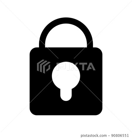 Padlock silhouette icon - Stock Illustration [90806551] - PIXTA