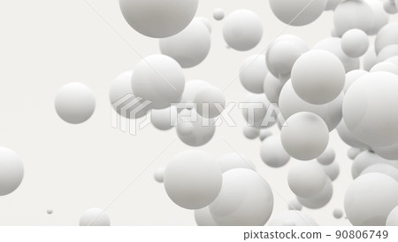 抽象的白色背景。球，球，肥皂泡 90806749