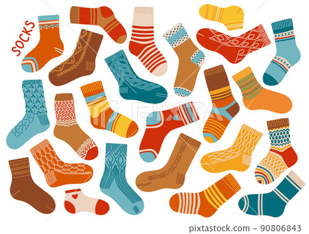 Socks set flat design autumn vector illustration Socks set flat design autumn vector illustration 90806843
