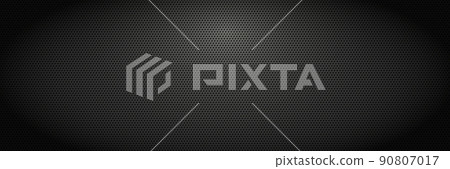 Perforated metal. Dark sheet plate with perforation holes, black metallic vector background Perforated metal. Dark sheet plate with perforation holes, black metallic vector background 90807017