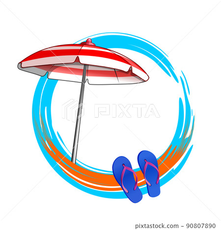 Round summer frame with free space for text 90807890