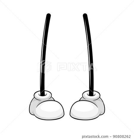 Comical Pair of Legs and Cartoon Feet in White Shoes Standing Vector Illustration Comical Pair of Legs and Cartoon Feet in White Shoes Standing Vector Illustration 90808262