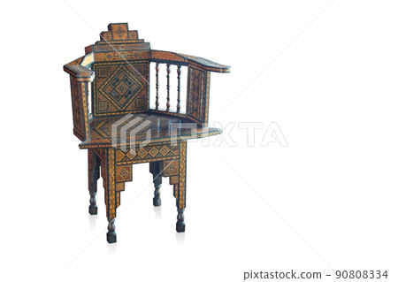 antique gold and black chair on white background, vintage, retro, object, furniture, copy space antique gold and black chair on white background, vintage, retro, object, furniture, copy space 90808334
