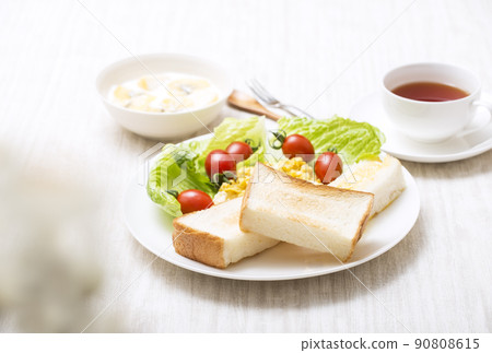 吐司和沙拉早餐圖片輕餐圖片素材 90808615