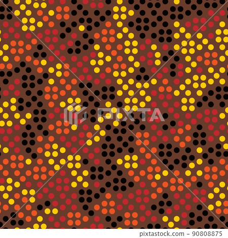 Seamless pattern art with dots random colored... - Stock Illustration ...