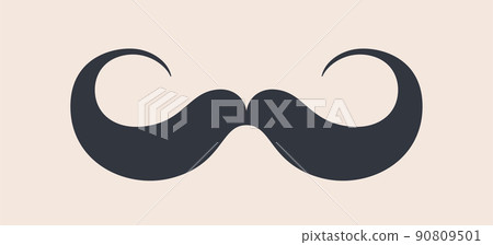 Black mustaches. Silhouette vintage moustache Black mustaches. Silhouette vintage moustache 90809501