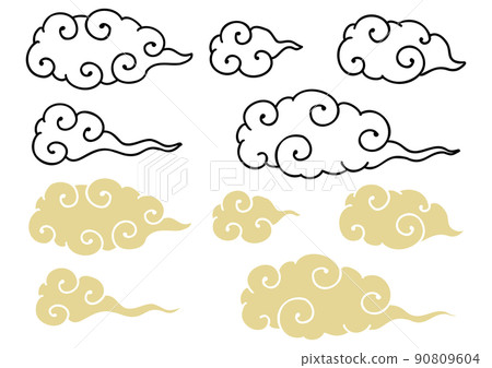 日式雲朵素材 90809604