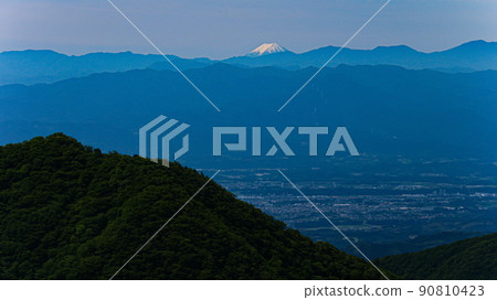 群馬縣 榛名山 從榛名山頂眺望富士山 90810423
