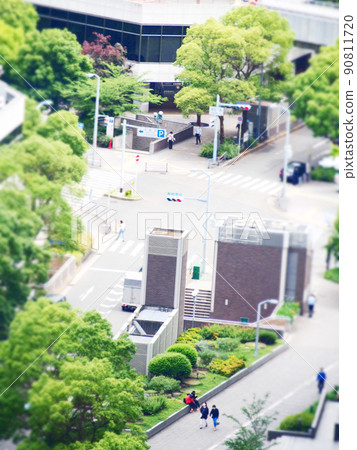 Around Osaka Station, the cityscape of early summer 90811720