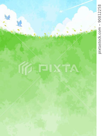 簡單的草地和藍天風景圖 90812258