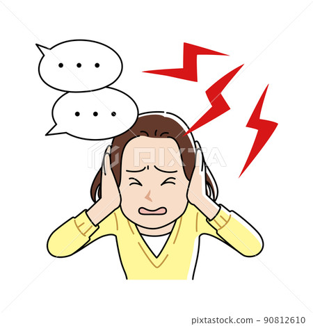 A woman with a gentle touch and hyperacusis 90812610