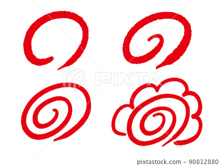 畫筆式花圈，帶圓圈標記/白色背景的圖標集 90812880