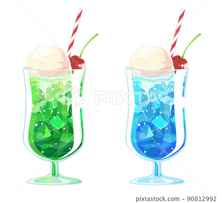 Cream soda illustration set Cream soda illustration set 90812992