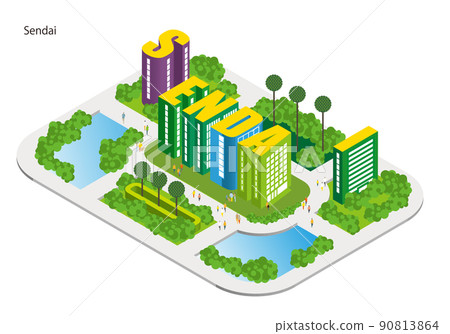 用字母表製作的城市名稱。有趣的城市景觀和生活風景。人們可以明亮地生活的建築和城市規劃。 用字母表製作的城市名稱。有趣的城市景觀和生活風景。人們可以明亮地生活的建築和城市規劃。 90813864