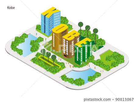 用字母表製作的城市名稱。有趣的城市景觀和生活風景。人們可以明亮地生活的建築和城市規劃。 用字母表製作的城市名稱。有趣的城市景觀和生活風景。人們可以明亮地生活的建築和城市規劃。 90813867