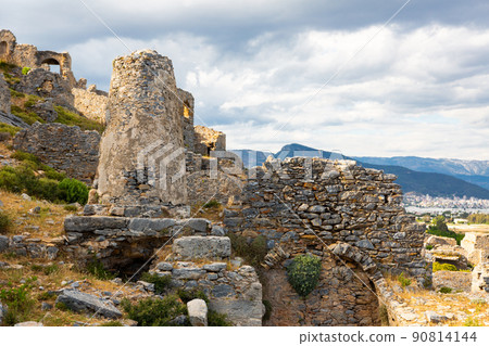 Stone ruins of necropolis in ancient city of Anemurium, Turkey 90814144
