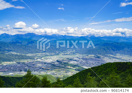 長野縣駒根市宮田村宮田高原營地全景 90814174