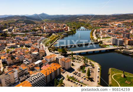 View from drone of Mirandela city, Portugal 90814259
