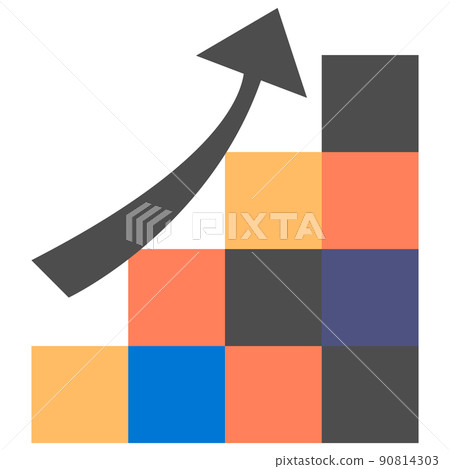 Colorful stairs and vigorous arrows 90814303