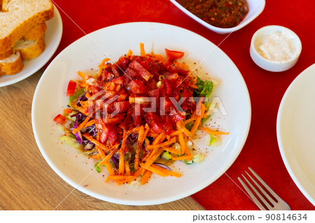 Turkish appetizer made of vegetables served on table 90814634
