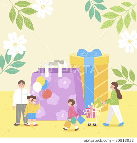 spring family event, shopping illustration spring family event, shopping illustration 90818038