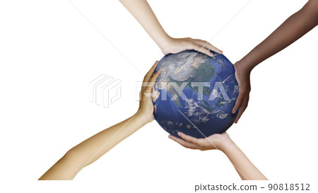 diversity human race hold the world with hand together to health earth on white isolated diversity human race hold the world with hand together to health earth on white isolated 90818512