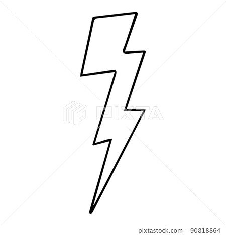 Lighting bolt symbol in doodle style power simple abstract sign isolated on white background. Web, hipster Lighting bolt symbol in doodle style power simple abstract sign isolated on white background. Web, hipster 90818864