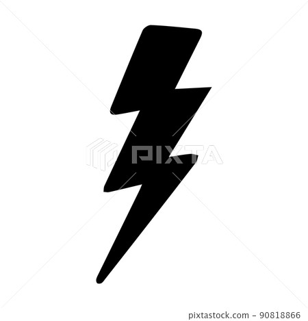Lighting bolt symbol in doodle style power simple abstract sign isolated on white background. Web, hipster 90818866