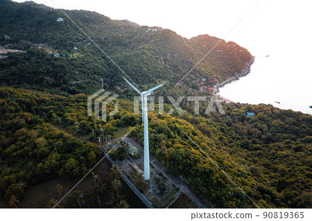 Windmill on the island in the morning Windmill on the island in the morning 90819365