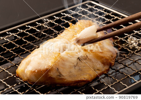 Grilled red fish with salt 90819769