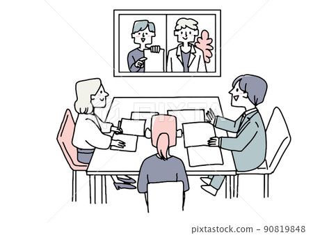 Project team to meet with other companies online Project team to meet with other companies online 90819848