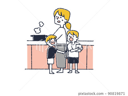 A housewife who is tired of fighting with children, a woman who is busy with daily chores A housewife who is tired of fighting with children, a woman who is busy with daily chores 90819871