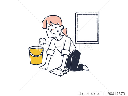 一個在抹布中間嘆息的家庭主婦 一個在抹布中間嘆息的家庭主婦 90819873