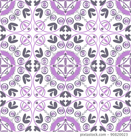 Mandala Style Mauve And Grey Seamless Pattern Repeat On White Mandala Style Mauve And Grey Seamless Pattern Repeat On White 90820023